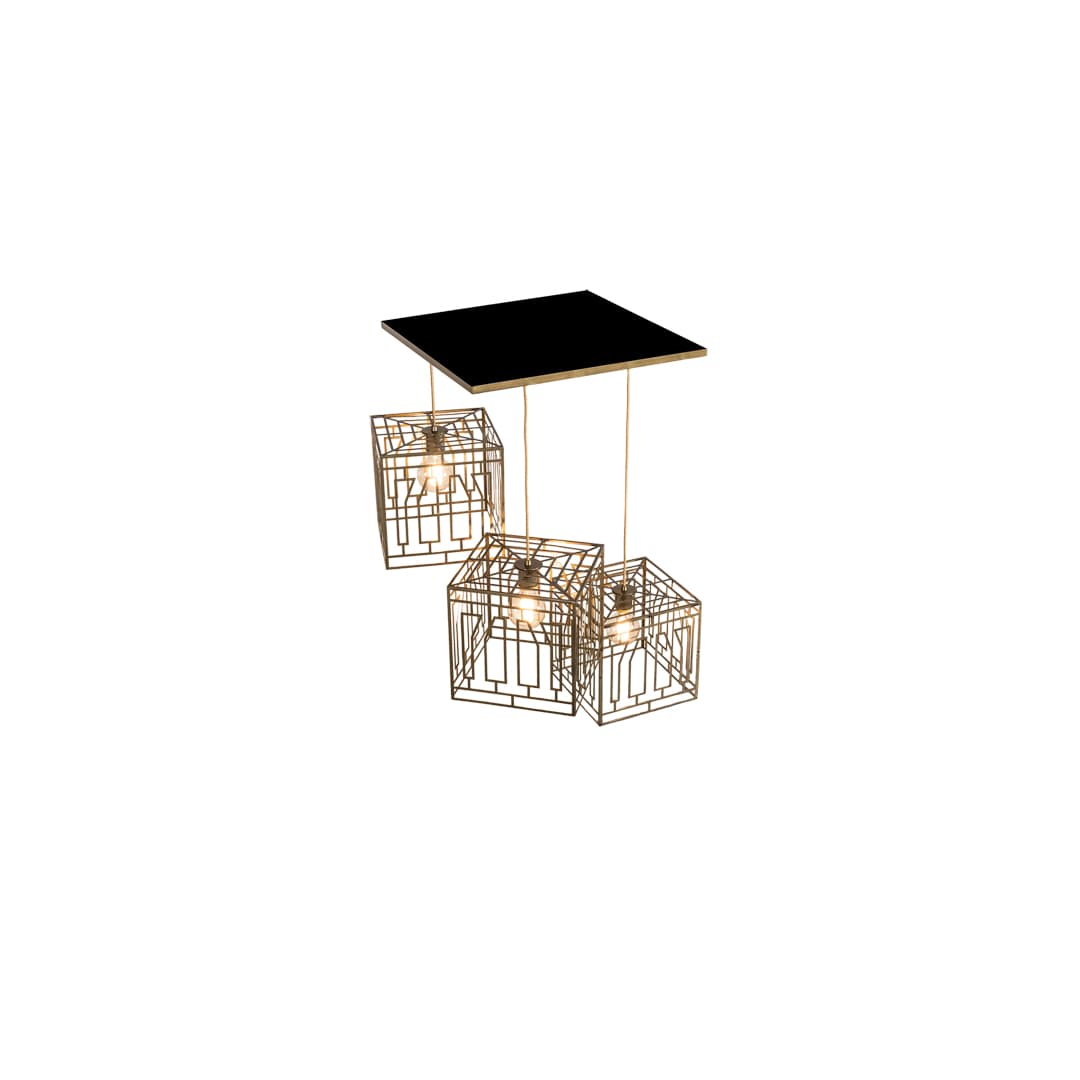 3 Light 32" Wide Abstract Multi Light Pendant