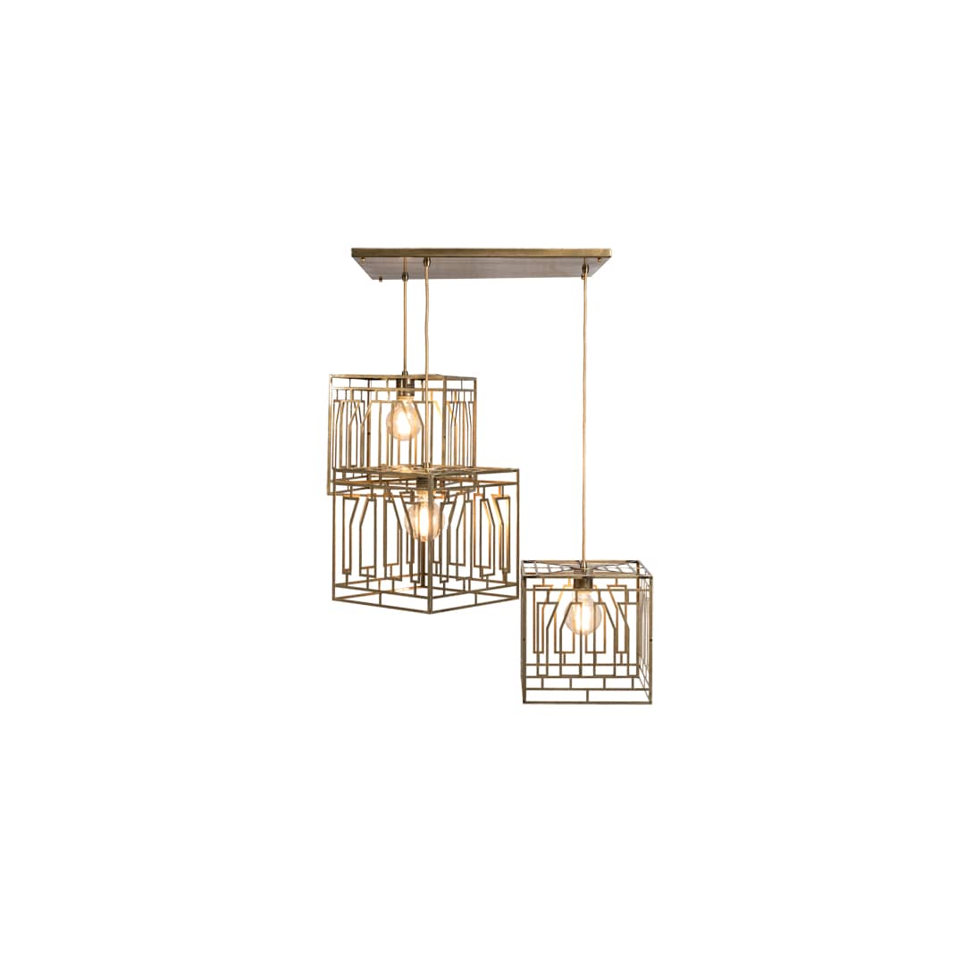 3 Light 32" Wide Abstract Multi Light Pendant