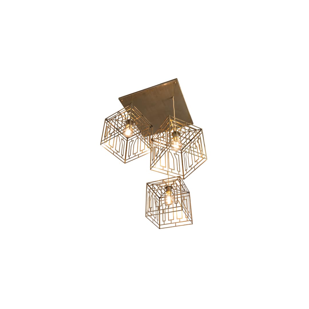 3 Light 32" Wide Abstract Multi Light Pendant