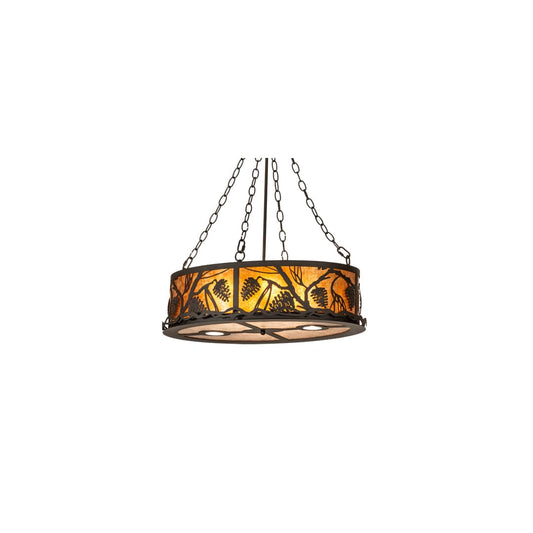 4 Light 18" Wide Abstract Pendant