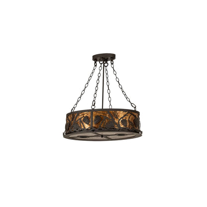 4 Light 18" Wide Abstract Pendant