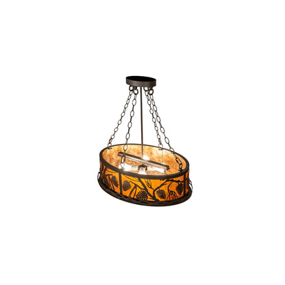 4 Light 18" Wide Abstract Pendant