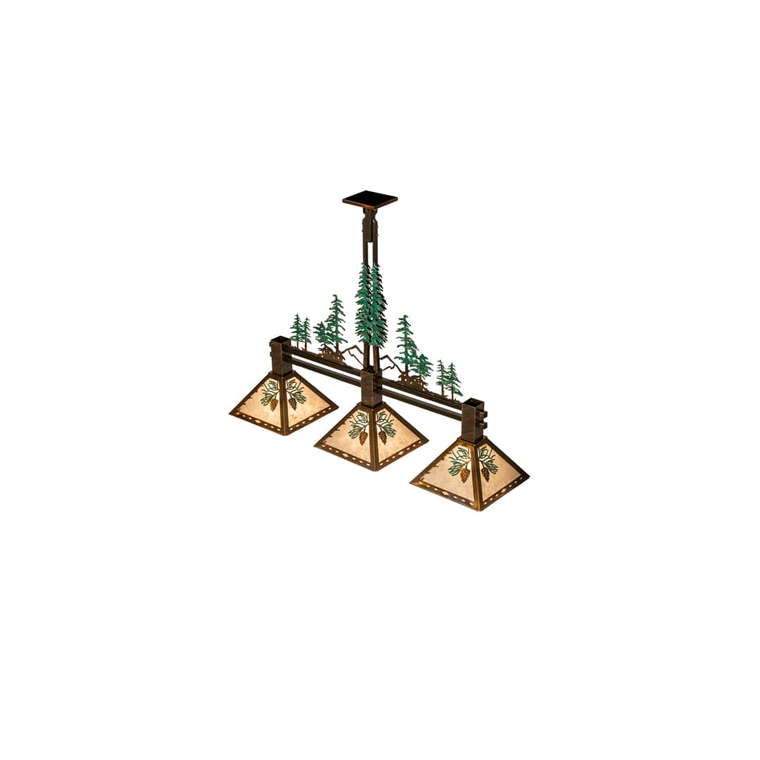 3 Light 45" Wide Abstract Linear Pendant