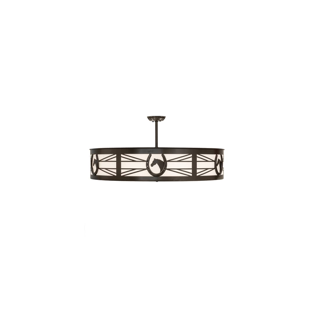 Horseshoe 6 Light 36" Wide Semi-Flush Drum Ceiling Fixture