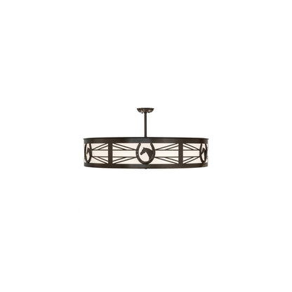 Horseshoe 6 Light 36" Wide Semi-Flush Drum Ceiling Fixture