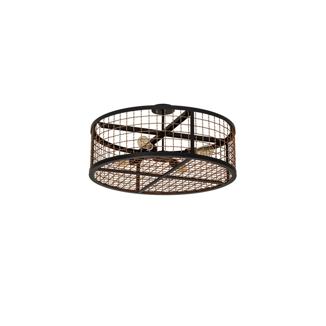 Paloma Golpe 4 Light 30" Wide Semi-Flush Drum Ceiling Fixture