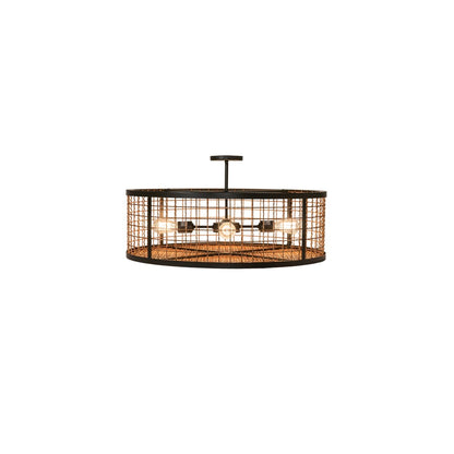 Paloma Golpe 4 Light 30" Wide Semi-Flush Drum Ceiling Fixture