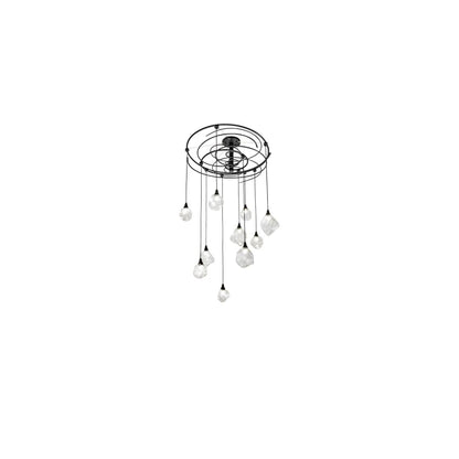 10 Light 55" Wide Abstract Multi Light Pendant
