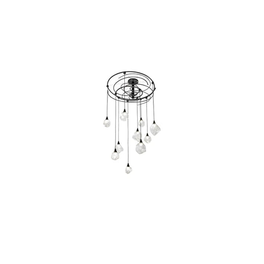 10 Light 55" Wide Abstract Multi Light Pendant