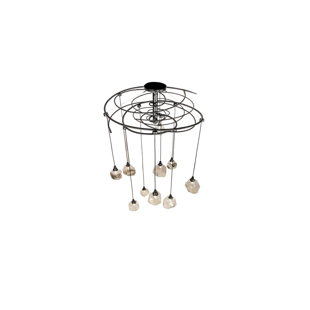 10 Light 55" Wide Abstract Multi Light Pendant