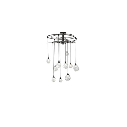 10 Light 55" Wide Abstract Multi Light Pendant