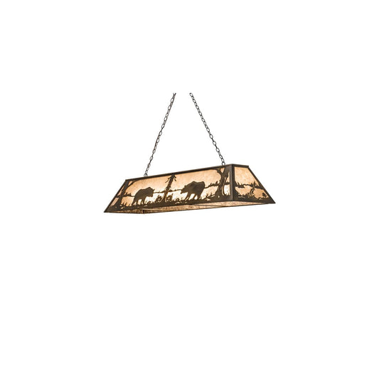 9 Light 60" Wide Billiard Linear Pendant