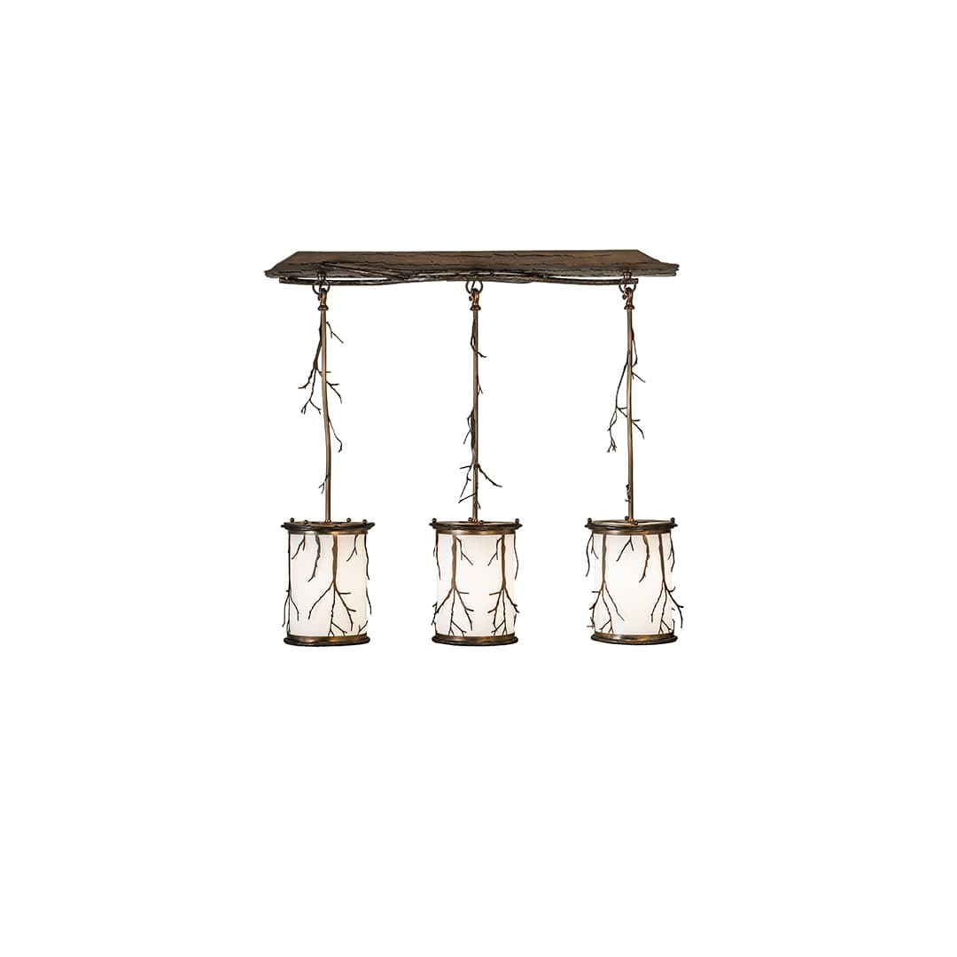 3 Light 33" Wide Abstract Linear Pendant
