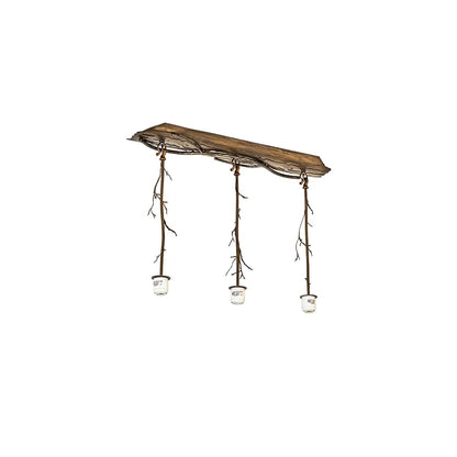 3 Light 33" Wide Abstract Linear Pendant