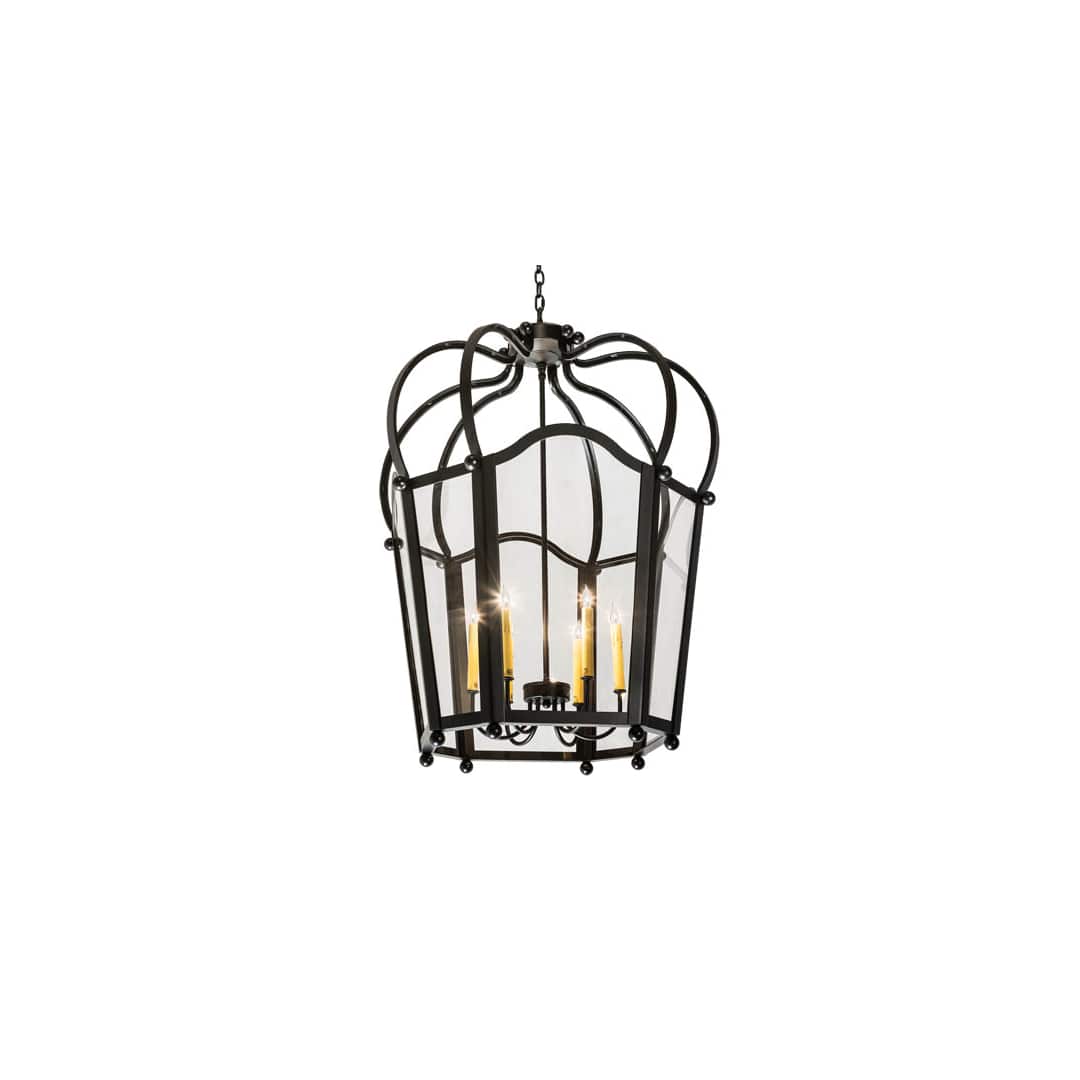 6 Light 32" Wide Taper Candle Pendant