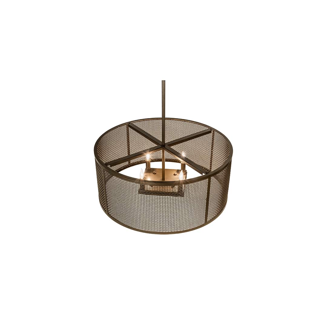 4 Light 24" Wide Cage Pendant
