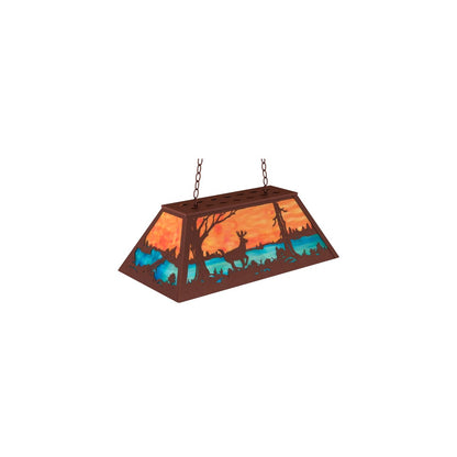 6 Light 33" Wide Billiard Linear Pendant