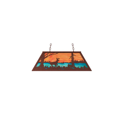 6 Light 33" Wide Billiard Linear Pendant
