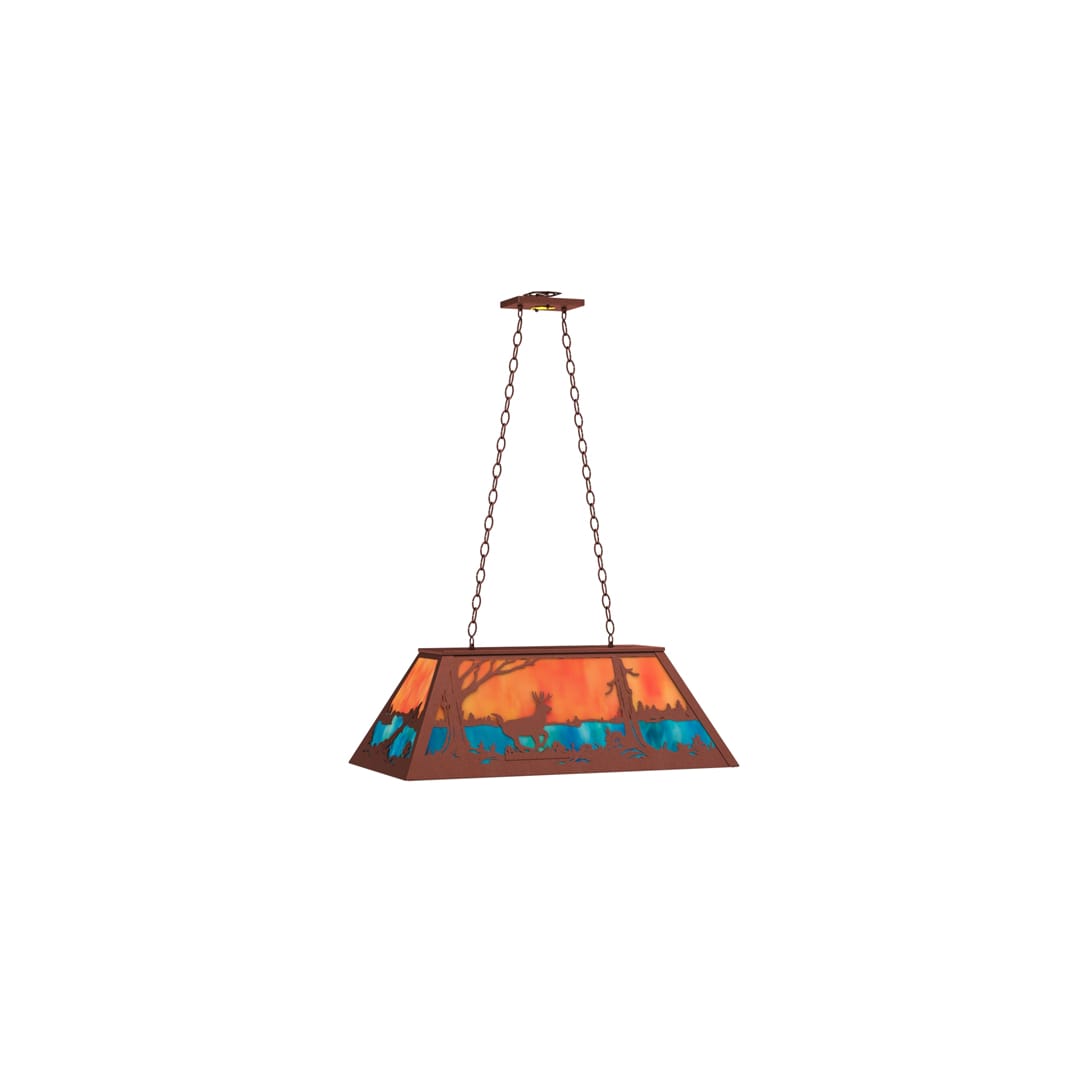 6 Light 33" Wide Billiard Linear Pendant