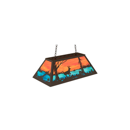 6 Light 33" Wide Billiard Linear Pendant