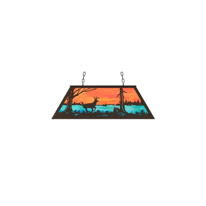 6 Light 33" Wide Billiard Linear Pendant