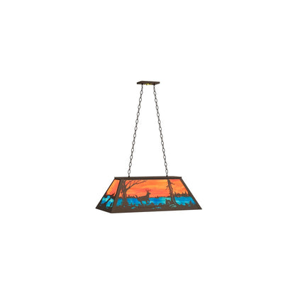 6 Light 33" Wide Billiard Linear Pendant