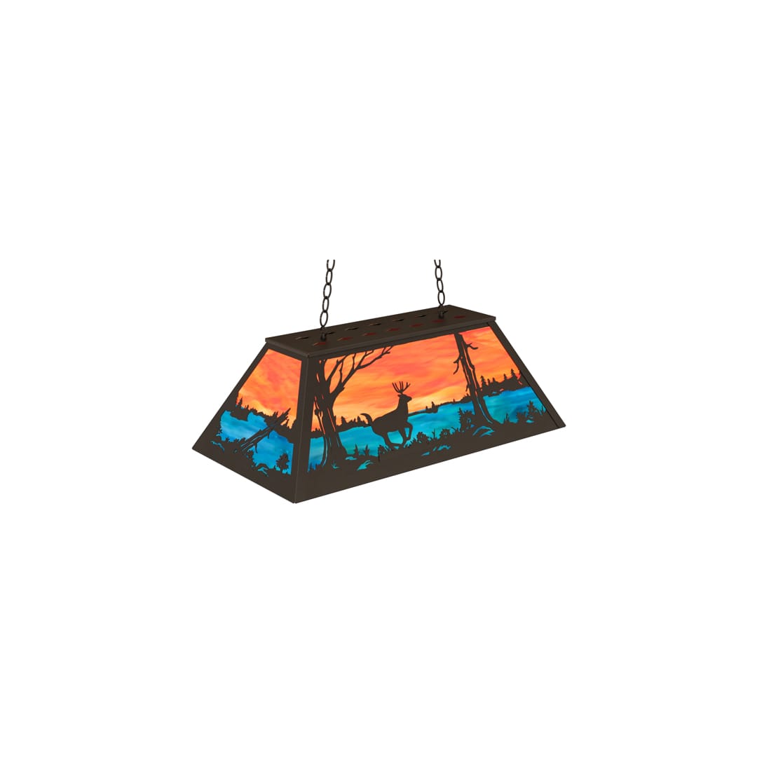 6 Light 33" Wide Billiard Linear Pendant