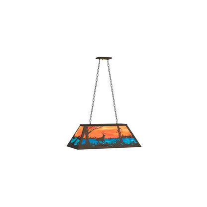 6 Light 33" Wide Billiard Linear Pendant