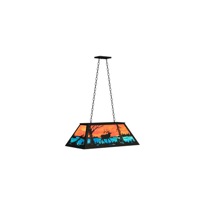 6 Light 33" Wide Billiard Linear Pendant