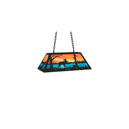 6 Light 33" Wide Billiard Linear Pendant