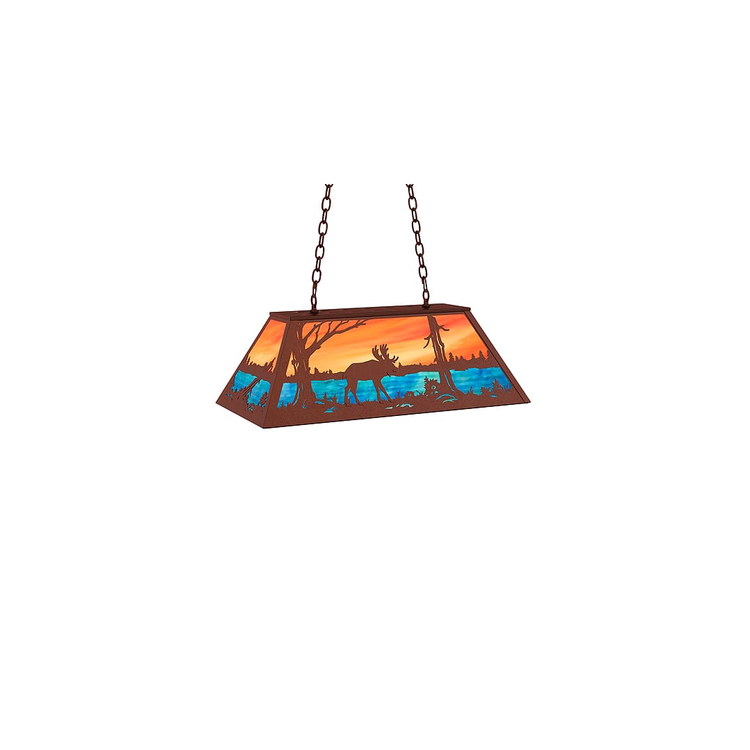 6 Light 33" Wide Billiard Linear Pendant