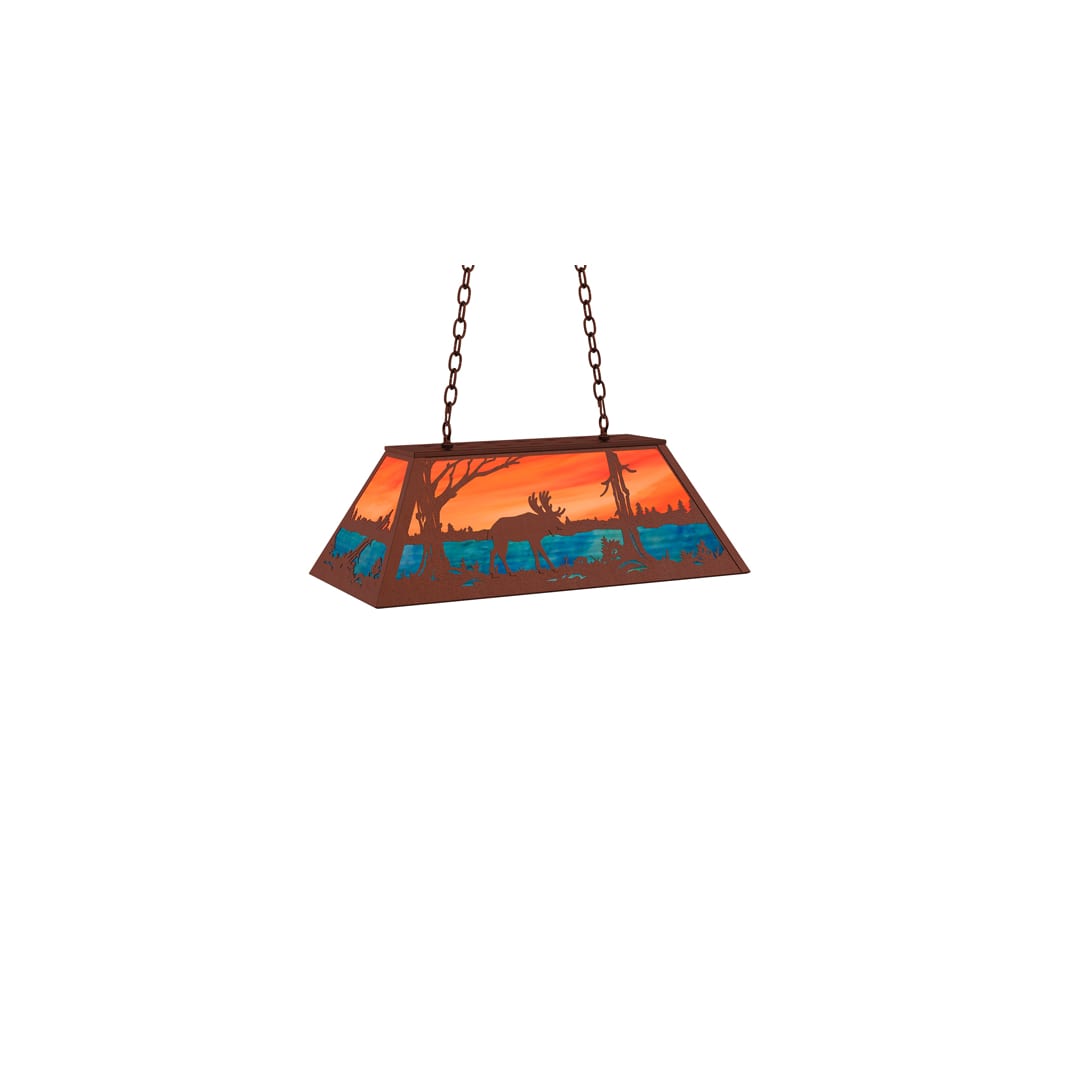 6 Light 33" Wide Billiard Linear Pendant