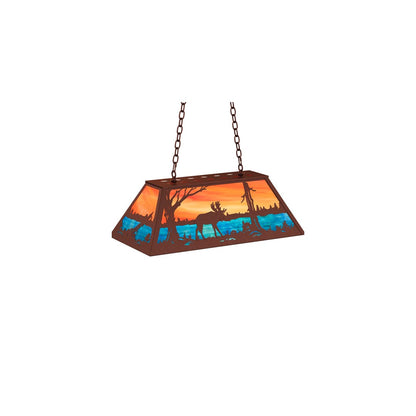 6 Light 33" Wide Billiard Linear Pendant
