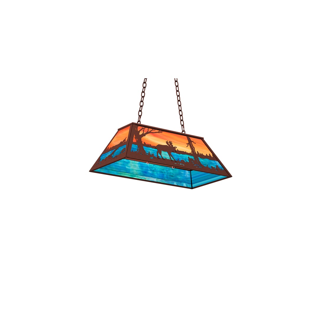 6 Light 33" Wide Billiard Linear Pendant