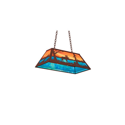 6 Light 33" Wide Billiard Linear Pendant