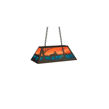 6 Light 33" Wide Billiard Linear Pendant