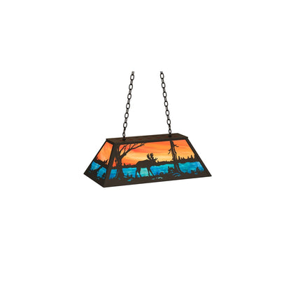 6 Light 33" Wide Billiard Linear Pendant