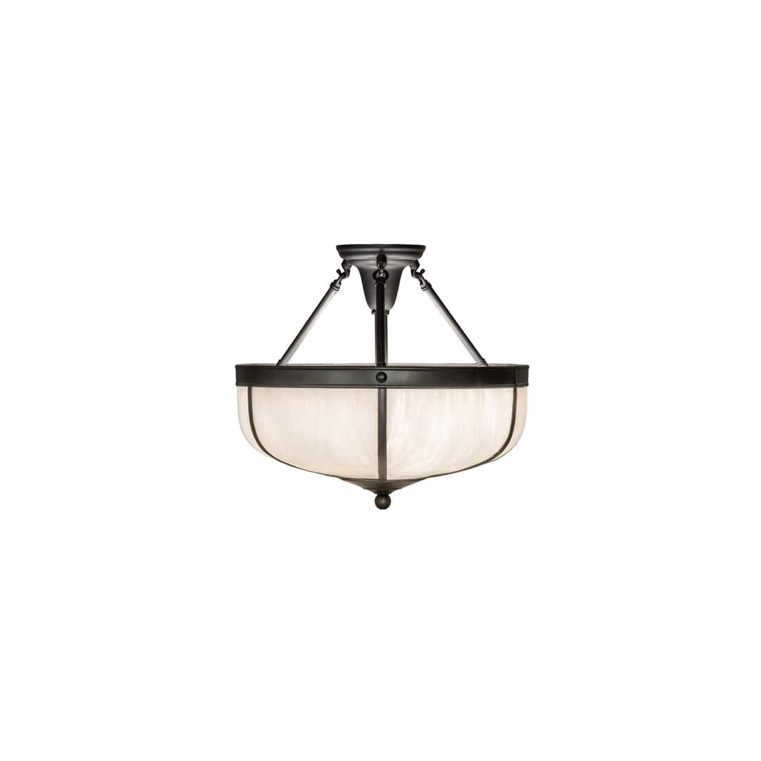 Arts and Crafts 3 Light 18" Wide Semi-Flush Bowl Ceiling Fixture - Craftsman Brown Finish