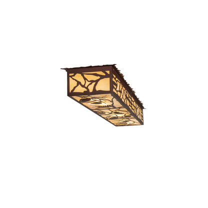 Whispering Pines 6 Light 63" Wide Flush Mount Ceiling Fixture