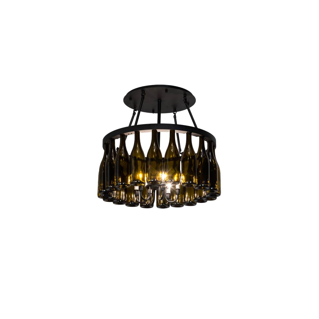 Tuscan Vineyard 6 Light 26" Wide Semi-Flush Drum Ceiling Fixture