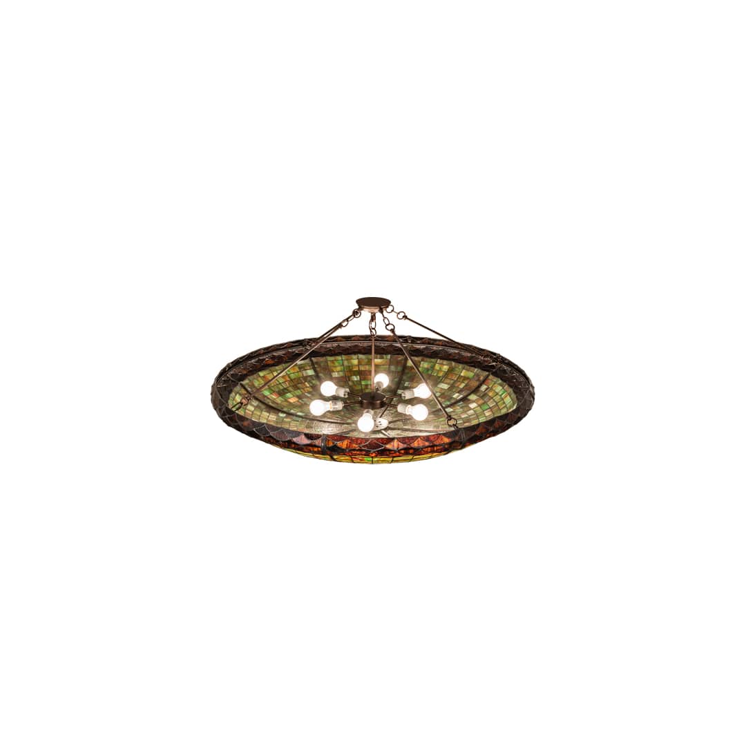 Greenbriar Oak 6 Light 48" Wide Semi-Flush Bowl Ceiling Fixture