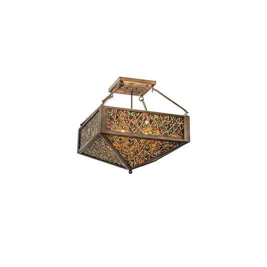 Bamboo 4 Light 33" Wide Semi-Flush Ceiling Fixture
