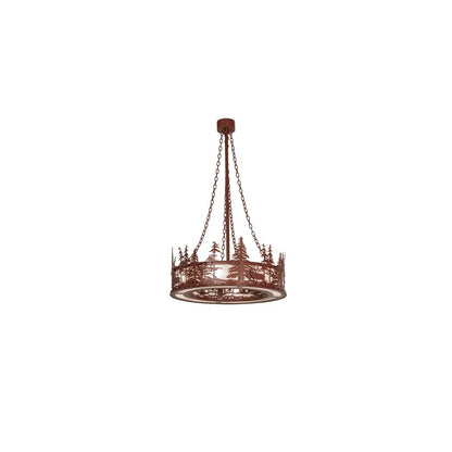 8 Light 36" Wide Abstract Pendant