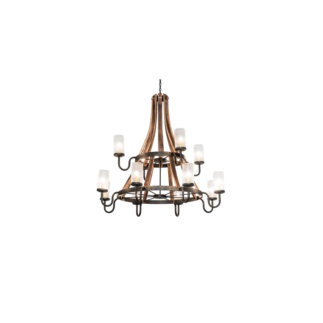 Barrel Stave 12 Light 61" Wide Chandelier