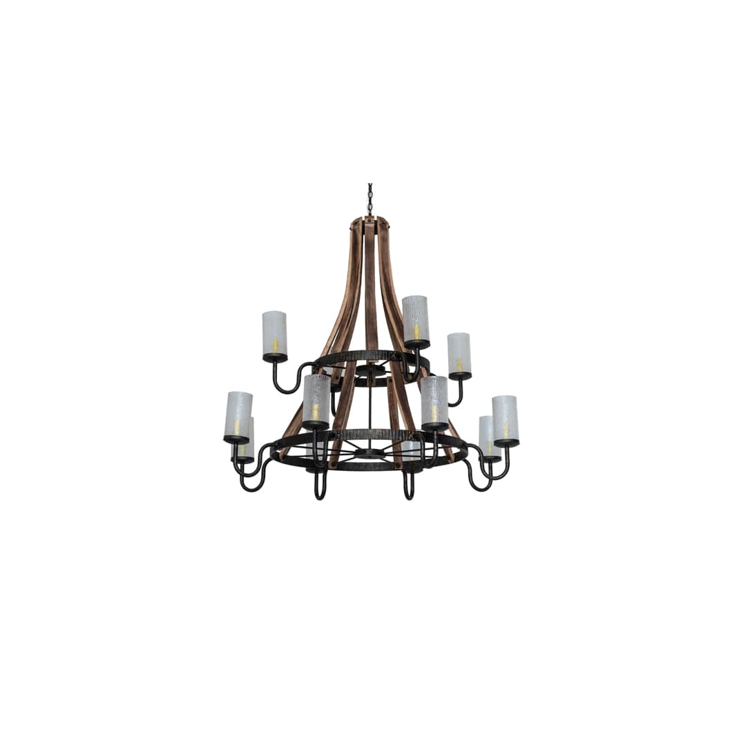 Barrel Stave 12 Light 61" Wide Chandelier