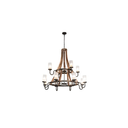 Barrel Stave 12 Light 61" Wide Chandelier