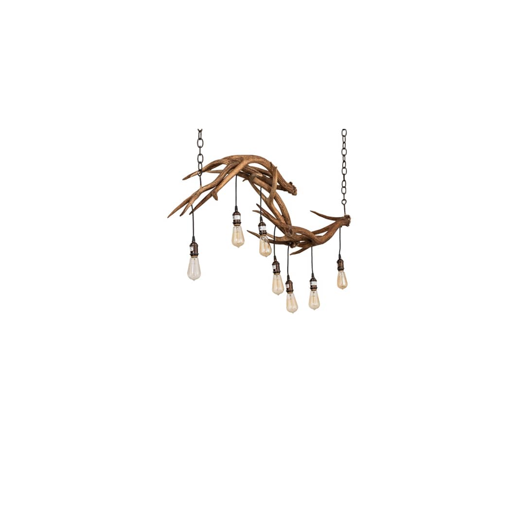 Long Antlers 7 Light 23" Wide Antler Linear Chandelier