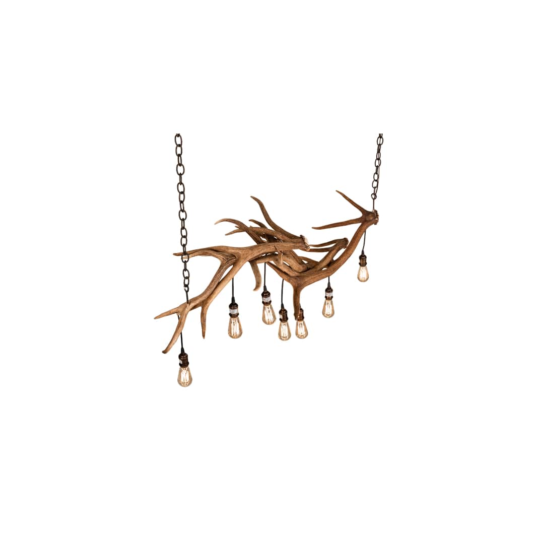 Long Antlers 7 Light 23" Wide Antler Linear Chandelier