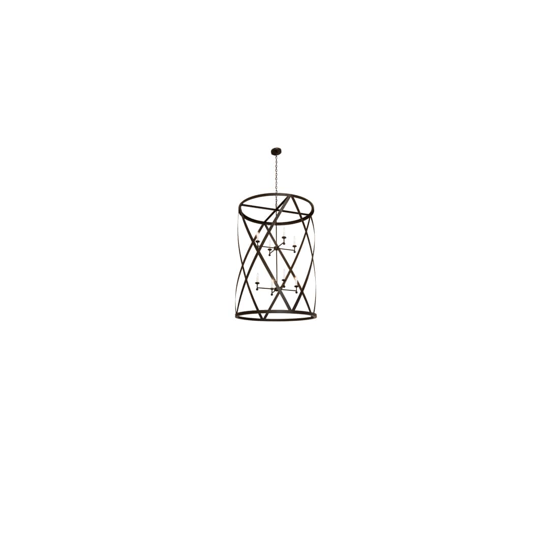 8 Light 42" Wide Taper Candle Pendant