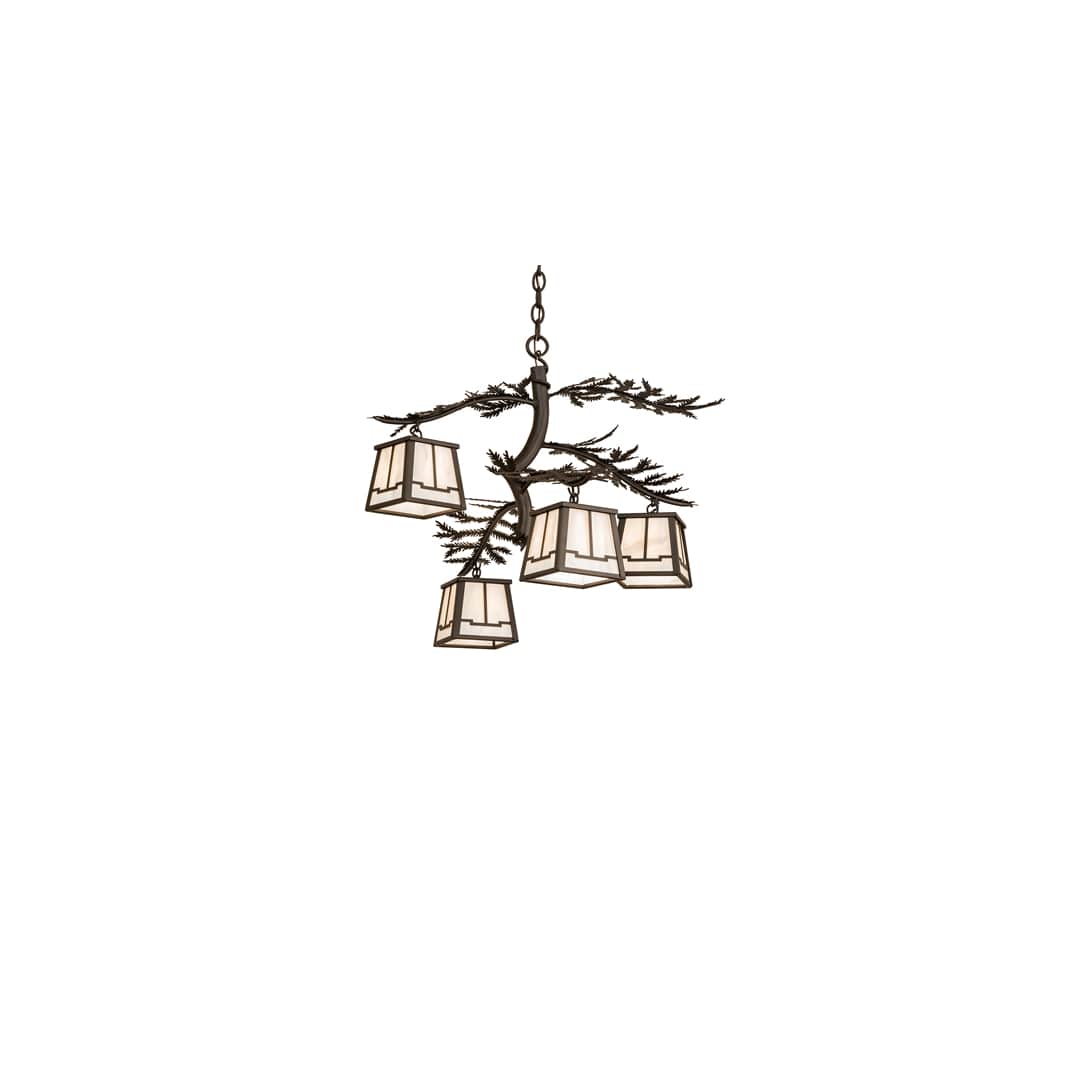 Pine Branch 4 Light 26" Wide Chandelier